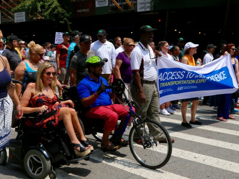 NYC DOT joined the Mayor's Office for People with Disabilities in the first ever Disability Pride NYC Parade on Sunday, July 12, 2015.