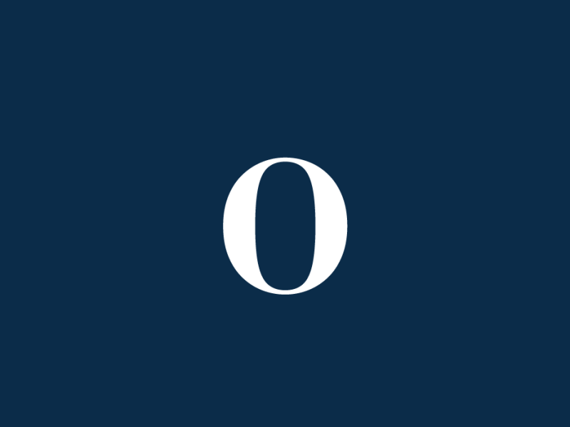 Objective letter "O" on a blue background.