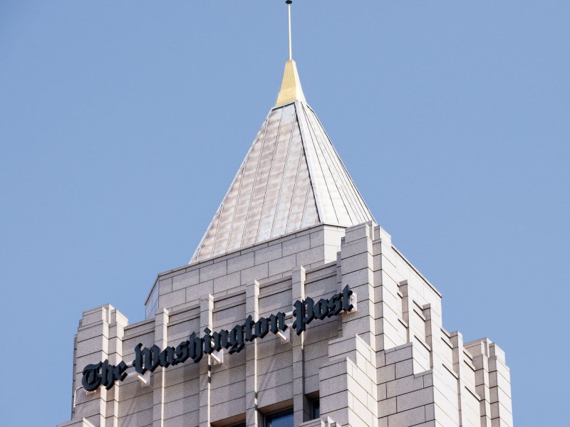 The Washington Post Building at 1301 K St at One Franklin Square in NW Washington (DC). Photo taken April 2021.