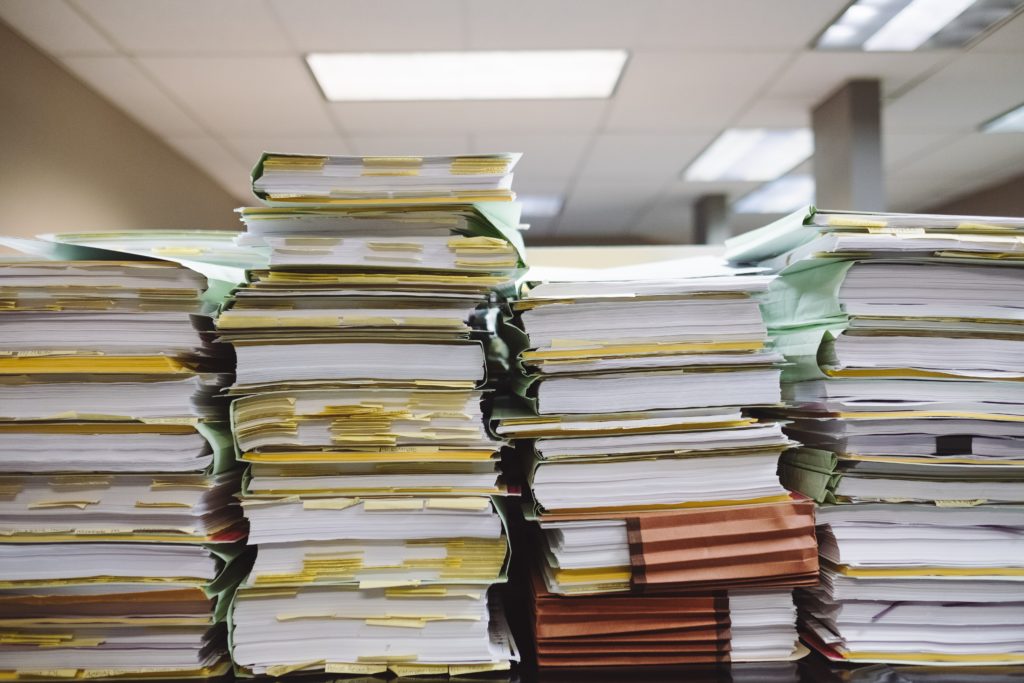 A huge stack of research papers
