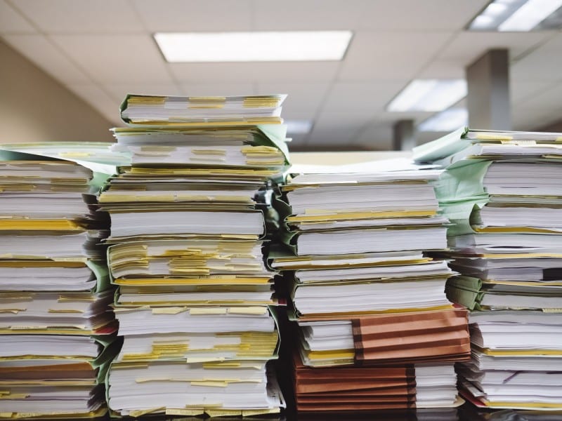 A huge stack of research papers