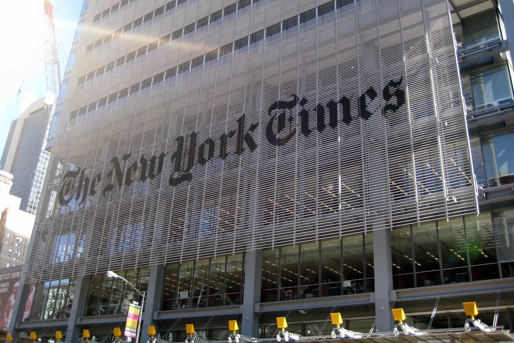 A photo of the New York Times building.