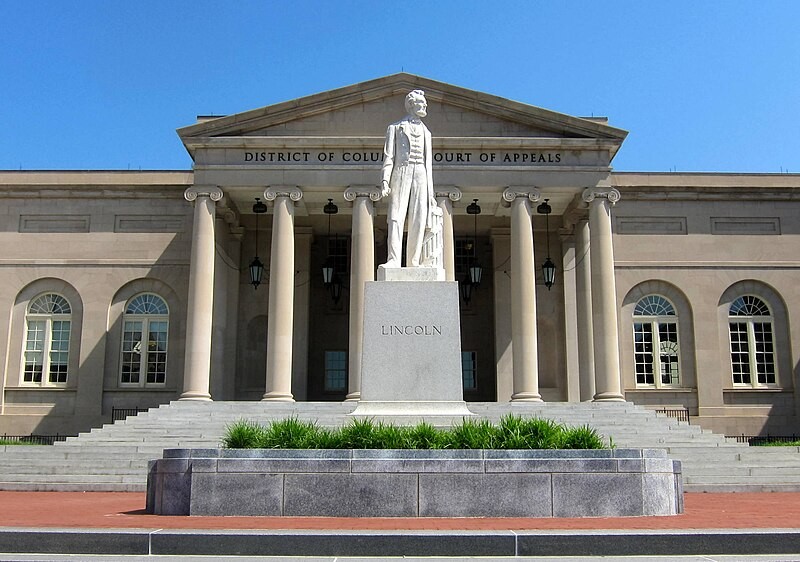 The front of the D.C. Court of Appeals building.